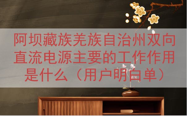 阿坝藏族羌族自治州双向直流电源主要的工作作用是什么（用户明白单）